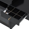 KWPZQEB Makeup Desk Set with Stool, Makeup Vanity Desk with 2 Drawers & 5 Storage, Built-in Power & Cabinet, Makeup Dressing Table Set for Bedroom - 4 of 4