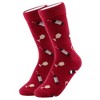 Women's Burgundy Novelty Face Novelty Socks - 2 of 3