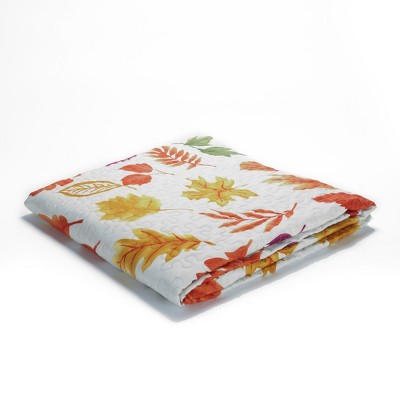 The Lakeside Collection Natural Country Leaves Rustic Quilt Set with Pillow Shams