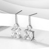 Drop Stud Earrings for Women Princess Cut Cz Sterling Silver Womens Ginger Lyne Collection - 2 of 4