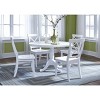 5pc 36" Round Extendable Dining Table with 4 X Back Chairs Set White - International Concepts: Solid Wood, Seats Up to 6 - image 2 of 4