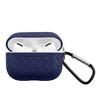 Insten Case Compatible with AirPods Pro - Weave Shaped Skin Cover with Keychain, Blue - 3 of 4
