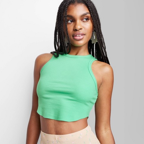 Wild Fable Plus XXL Long Sleeve Crop Top Apple Green Key Hole Belly Free