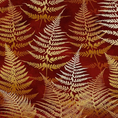 Rust and Gold Fern Pattern Removable Wallpaper Roll