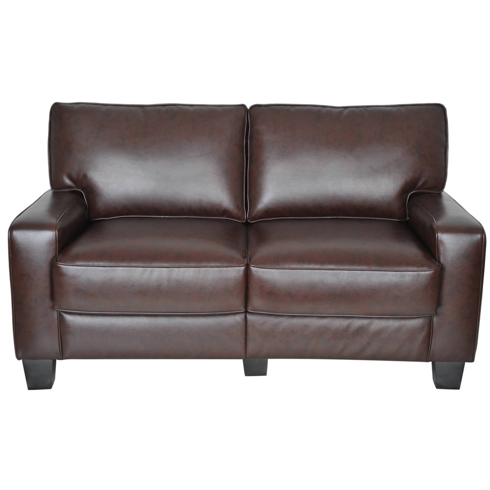 Photos - Sofa Serta 61" Palisades Loveseat Chestnut Brown - : Bonded Leather Upholstery, 