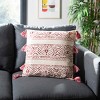 Landria Pillow - Beige/Red - 16"X16" - Safavieh - 3 of 4
