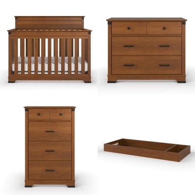 Child Craft Redmond 4-Piece Nursery Set, Includes 4-in-1 Convertible Crib, Dresser, Changing Topper, and Chest