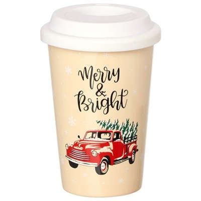The Lakeside Collection Ceramic Holiday Mugs with Lid