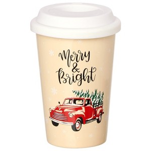 The Lakeside Collection Ceramic Holiday Mugs with Lid - 1 of 4