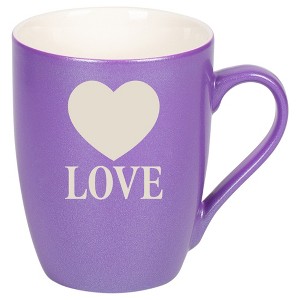 100 North Heart 10 Ounce Passion Purple Metallic Finish, Comfortably Fits Your Hands, New Bone China Coffee Tea Cup Mug, Love - 1 of 1