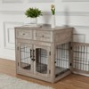 Dog Crate Furniture with Drawers,31.5'' Large Dog Crate with Cushion,Wooden Dog Kennel for Medium/Small Dog,Dog Crate End Table Up to 70 Lbs - 4 of 4