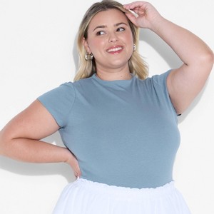 Women's Slim Fit Short Sleeve Mock Turtleneck T-Shirt - Wild Fable™ - 1 of 3