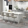 Costway Set of 2 Bar Chairs Dutch Velvet Bar Stool with Footrest Metal Base Anti-Slip Ring Pink/Beige/Grey - 4 of 4