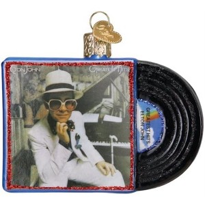 Old World Christmas Blown Glass Ornament for Christmas Tree, Elton John Greatest Hits Album - 1 of 4