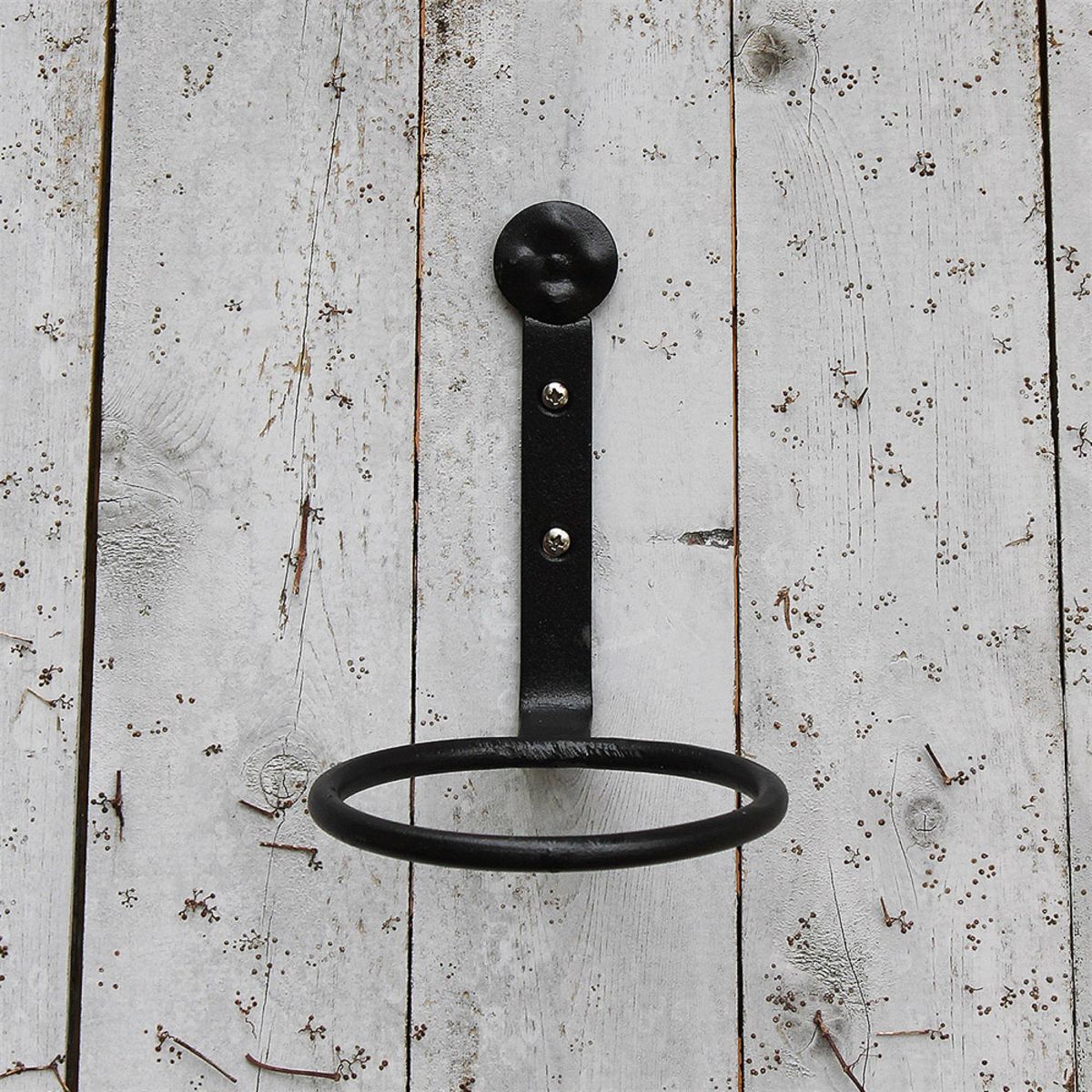 Set of 2 4" Wall Mounted Flower Pot Holder Ring Brackets Black - ACHLA Designs: Indoor/Outdoor Iron Plant Hangers - thumbnail 2