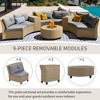 YOOCOZZ 6-Seat Outdoor Semicircle Rattan Sectional Sofa Set & Suit Combination with Table, Armrests and Cushions - 4 of 4