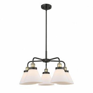 Cone - 5 Light Stem Hung Chandelier In Art Deco Style-15 Inches Tall and 25.75 Inches Wide - 1 of 1