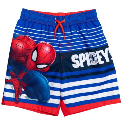 Marvel Spider-man Little Boys Swim Trunks Bathing Suit Blue 7 : Target