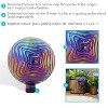 Sunnydaze Rippled Texture Indoor/Outdoor Gazing Globe Glass Garden Ball - 10" Diameter - Blue, Purple and Gold - 2 of 4