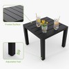 3 Piece Iron Bistro Set, Outdoor Square Patio Table and Chairs Set of 3, Modern Stackable Conversation Patio Furniture for Balcony, Deck, Backyard, - 4 of 4