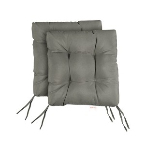 2pc Canvas Tufted Outdoor Bench Cushion Set - Sorra Home - 1 of 3