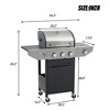 Resenkos Propane Grill 3 Burner Barbecue Grill Stainless Steel Gas Grill with Side Burner, 37,000 BTU Outdoor Cooking, - 2 of 4