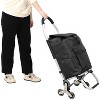 KTMBDW Stair Climber Trolley Dolly, Grocery Cart 3 Wheels Heavy Duty Shopping Hand Truck Made for Condos Apartments, Removable Shopping Oxford - 2 of 4