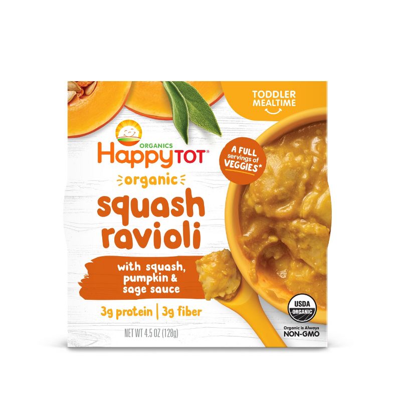 HappyTot Organic Squash Ravioli with Pumpkin &#38; Sage Sauce Baby Meals - 4.5oz, 1 of 5