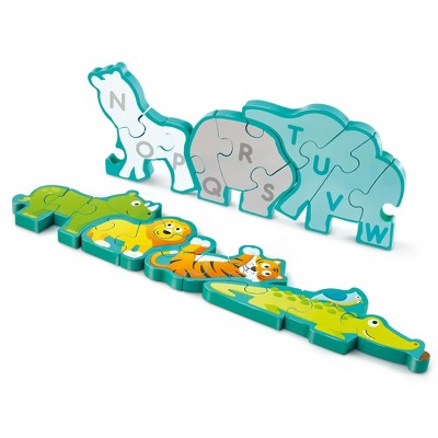 Hape: Alphabet & Animal Parade Puzzle - 26pc, Wooden Toy,Ages 3+