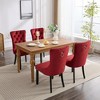 PAGED Modern High-End Dining Chairs Set of 2, Velvet Upholstered Kitchen Chairs with Tufted Design & Wood Legs - 3 of 4