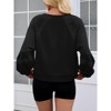 Imily Bela Womens Oversized Sweatshirt Casual V Neck Lace Lantern Long Sleeve Cropped Loose Fit Fall Pullover Tops - 4 of 4