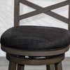 FURNIinspire Counter And Bar Stools Swivel Bar Stool Counter Stool, Vintage Bar Chair With Backrest, Gray Frame, Charcoal Fabric Seat, 24"*24"*45" - 4 of 4
