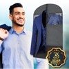 Plixio 43" Black Garment Bags for Travel No Gusset (2 Pack) – Breathable Suit Cover Bags for Closet Storage- Hanging Clothes Organizer for Men & Women - 4 of 4