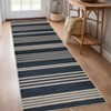Washable Easy Jute Rug Modern Striped Living Room Rug with Non-Slip Backing, Non Shedding Neutral Floor Mats - 2 of 4