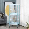 55" 2 In 1 Bird Cage Aviary Parakeet House for finches, budgies with Wheels - 2 of 4