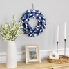 Northlight Wooden Petal Wreath - 15" - Blue and White - 2 of 4