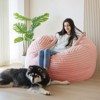 Itopfox Giant Bean Bag Chair Bed for Adults, Convertible from Chair to Mattress Large Floor Sofa Couch with High-Density Foam, Machine Washable Cover - 2 of 4