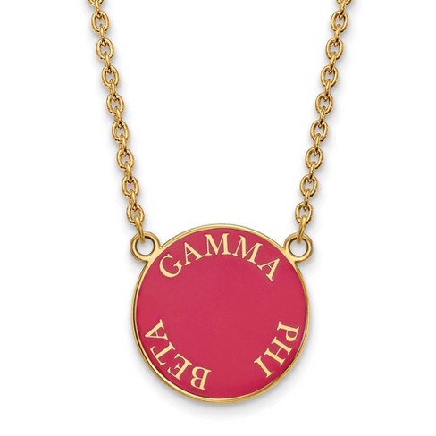 Black Bow Jewelry 14k Yellow Gold Plated Sterling Silver Gamma Phi Beta Greek Life Necklace 18 Inch - image 1 of 4