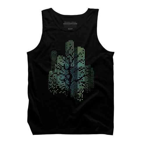 Men's Design By Humans City Lights And Tree By Alnavasord Tank Top