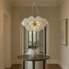 ALOADECOR 27'' Modern Glam Cluster Chandelier 6 Lights Pendant with Hand Blown Textured Glass Globes And Chrome Finish for Dining Room and Foyer - 4 of 4