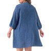 Agnes Orinda Women's Plus Size Open Front 3/4 Sleeve Swiss Dots Lightweight Casual Cardigan - 4 of 4