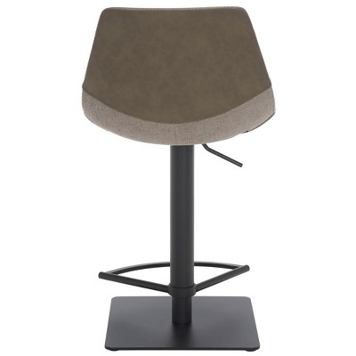 Adjustable Grey and Black Saddle Style Bar Stool