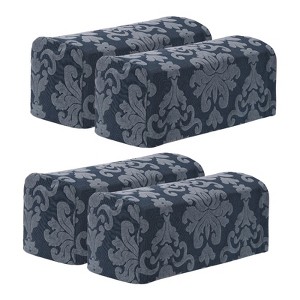 Unique Bargains Anti-Slip Vintage Stretch Jacquard Couch Armrest Slipcovers 4 Pcs - 1 of 4