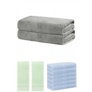 REGALWOVEN Striped Soft Absorbent Bathroom Cotton Towel Set 3 Pcs - 1 of 4