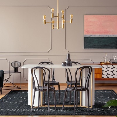 Anthracite Geometric 9' x 12' Stain-Resistant Synthetic Area Rug