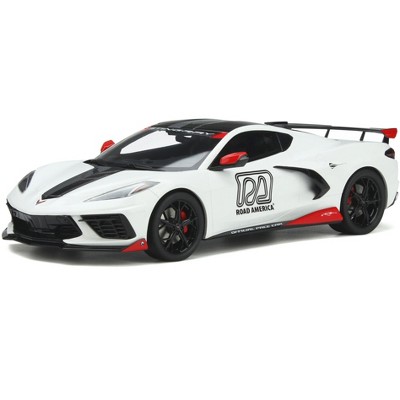 Chevrolet Corvette C8 Stingray Official Pace Car Arctic White "Road America" 1/18 Model Car by GT Spirit