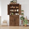71in Tall Kitchen Pantry Cabinet, Farmhouse Large Wood Storage Cabinet Freestanding Cupboard with 4 Barn Doors - 4 of 4