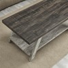 Athens Contemporary Two-Tone Wood Shelf Coffee Table in Weathered Walnut and Gray - 3 of 4