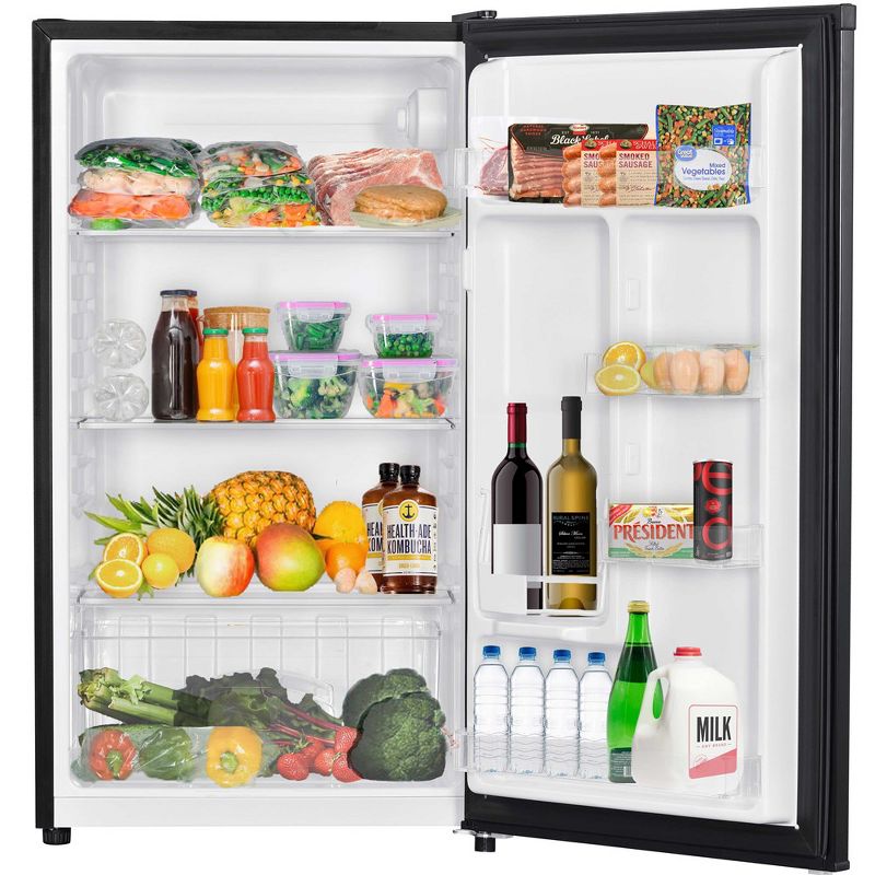 Impecca 3.2 CF Compact Mini Refrigerator with Glass Shelves - Black, 2 of 7