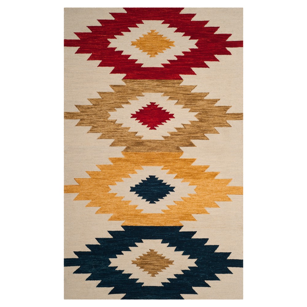 5'x8' Holden Geometric Design Area Rug Ivory/Multi - Safavieh